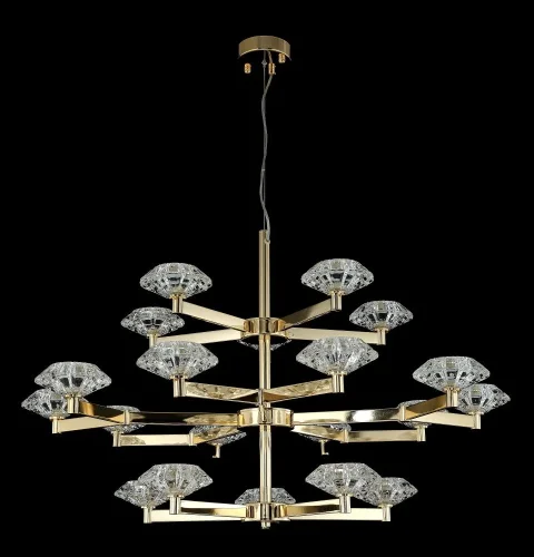 Люстра подвесная REBECA SP5+10+5 GOLD Crystal Lux прозрачная на 20 ламп, основание золотое в стиле современный фото 3